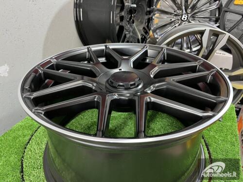 Ratlankis Mercedes Cross Spoke 19x8.5 5x112 ET43 66.6 Black half matt with diamond cut lip