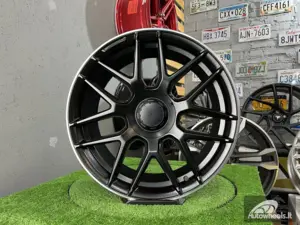Ratlankis Mercedes Cross Spoke R19x8.5 5x112 ET43 66.6 Black half matt with diamond cut lip