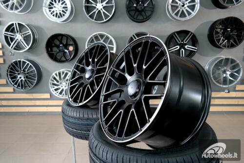 Ratlankis R19x9  5X112  ET  52  66.6  B1268  Black Half Matt+Polished Lip (BLHMPL)  For MER  (Z3)  (Rear+Front)