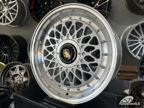 Ratlankis Porsche Mesh Mags BBS Design 15X8J 4X100/4X108 ET25 73.1 Silver with Diamond Cut lip  ( BMW E30, VW Golf/Jetta, AUDI 80/90/200/Coupe )