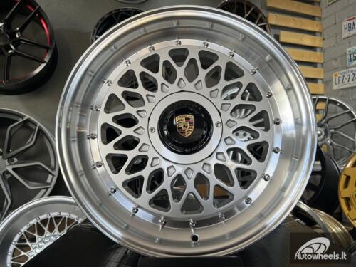 Ratlankis Porsche Mesh Mags BBS Design 15X8J 4X100/4X108 ET25 73.1 Silver with Diamond Cut lip  ( BMW E30, VW Golf/Jetta, AUDI 80/90/200/Coupe )