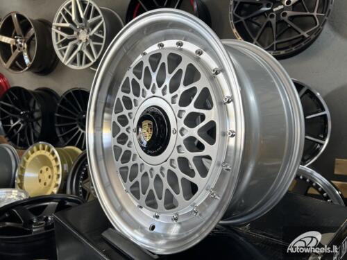 Ratlankis Porsche Mesh Mags BBS Design 15X8J 4X100/4X108 ET25 73.1 Silver with Diamond Cut lip  ( BMW E30, VW Golf/Jetta, AUDI 80/90/200/Coupe )