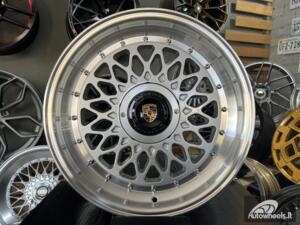 Ratlankis Porsche Mesh Mags BBS Design 15X8J 4X100/4X108 ET25 73.1 Silver with Diamond Cut lip  ( BMW E30, VW Golf/Jetta, AUDI 80/90/200/Coupe )