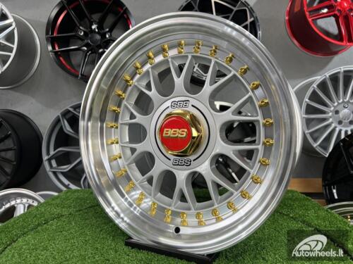 Ratlankis Laredo BBS LM style 15X8J 4X100/5X100 ET15 73.1 Silver with Diamond cut lip and golden rivets ( BMW E30, VW Golf/Jetta, AUDI 80/Coupe/A3, Mazda MX )