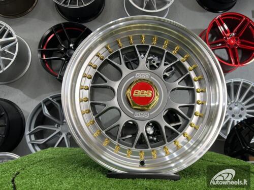 Ratlankis Laredo BBS LM style 15X8J 4X100/5X100 ET15 73.1 Grey with Diamond cut lip and golden rivets ( BMW E30, VW Golf/Jetta, AUDI 80/Coupe/A3, Mazda MX )