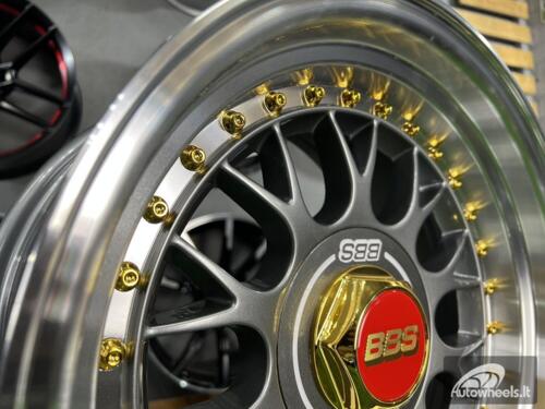 Ratlankis Laredo BBS LM style 15X8J 4X100/5X100 ET15 73.1 Grey with Diamond cut lip and golden rivets ( BMW E30, VW Golf/Jetta, AUDI 80/Coupe/A3, Mazda MX )