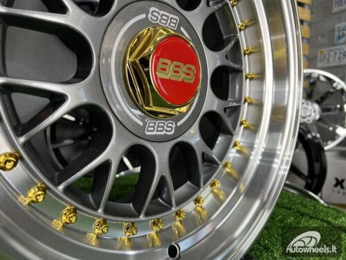 Ratlankis Laredo BBS LM style 15X8J 4X100/5X100 ET15 73.1 Grey with Diamond cut lip and golden rivets ( BMW E30, VW Golf/Jetta, AUDI 80/Coupe/A3, Mazda MX )