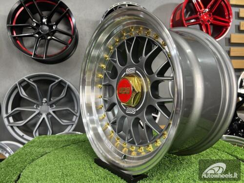 Ratlankis Laredo BBS LM style 15X8J 4X100/5X100 ET15 73.1 Grey with Diamond cut lip and golden rivets ( BMW E30, VW Golf/Jetta, AUDI 80/Coupe/A3, Mazda MX )