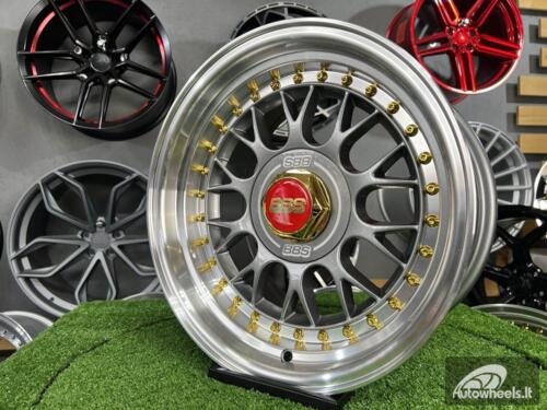 Ratlankis Laredo BBS LM style 15X8J 4X100/5X100 ET15 73.1 Grey with Diamond cut lip and golden rivets ( BMW E30, VW Golf/Jetta, AUDI 80/Coupe/A3, Mazda MX )