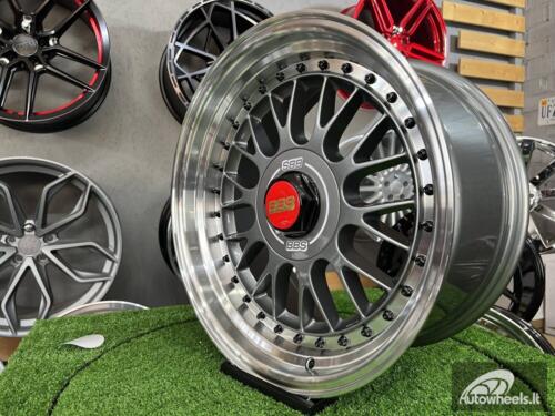 Ratlankis Laredo BBS LM style 15X8J 4X100/4X114.3 ET15 73.1 Grey with Diamond cut lip and black rivets ( BMW E30, VW Golf/Jetta, AUDI 80/Coupe/A3, Mazda MX )