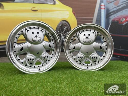 Ratlankis Ronal Teddy Bear style 15X7J 4X100 ET30 73.1 Silver with Diamond cut lip ( VW Golf/Jetta, BMW E30, JDM cars)