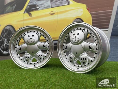 Ratlankis Ronal Teddy Bear style 15X7J 4X100 ET30 73.1 Silver with Diamond cut lip ( VW Golf/Jetta, BMW E30, JDM cars)