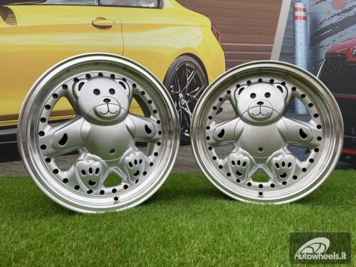 Ratlankis Ronal Teddy Bear style 15X7J 4X100 ET30 73.1 Silver with Diamond cut lip ( VW Golf/Jetta, BMW E30, JDM cars)