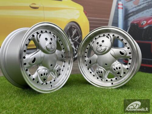 Ratlankis Ronal Teddy Bear style 15X7J 4X100 ET30 73.1 Silver with Diamond cut lip ( VW Golf/Jetta, BMW E30, JDM cars)