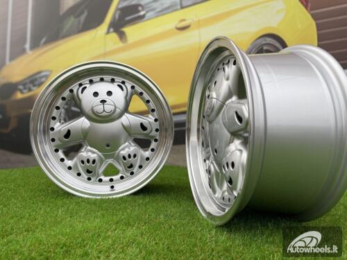 Ratlankis Ronal Teddy Bear style 15X7J 4X100 ET30 73.1 Silver with Diamond cut lip ( VW Golf/Jetta, BMW E30, JDM cars)