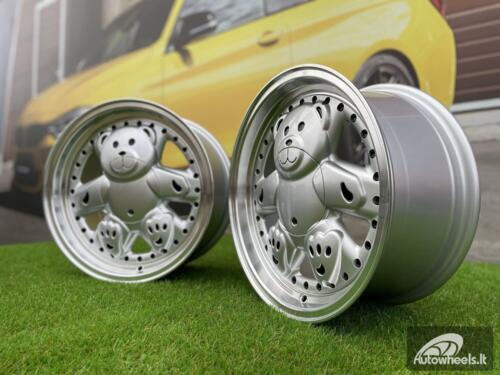 Ratlankis Ronal Teddy Bear style 15X7J 4X100 ET30 73.1 Silver with Diamond cut lip ( VW Golf/Jetta, BMW E30, JDM cars)