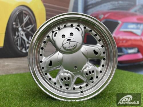 Ratlankis Ronal Teddy Bear style 15X7J 4X100 ET30 73.1 Silver with Diamond cut lip ( VW Golf/Jetta, BMW E30, JDM cars)