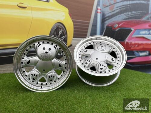 Ratlankis Ronal Teddy Bear style 15X7J 4X100 ET30 73.1 Silver with Diamond cut lip ( VW Golf/Jetta, BMW E30, JDM cars)