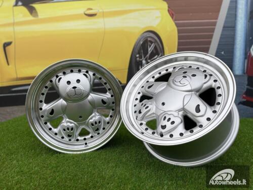 Ratlankis Ronal Teddy Bear style 15X7J 4X100 ET30 73.1 Silver with Diamond cut lip ( VW Golf/Jetta, BMW E30, JDM cars)