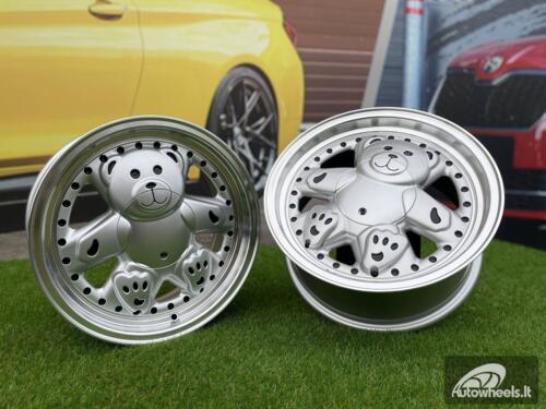 Ratlankis Ronal Teddy Bear style 15X7J 4X100 ET30 73.1 Silver with Diamond cut lip ( VW Golf/Jetta, BMW E30, JDM cars)