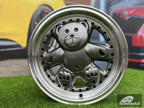 Ratlankis Ronal Teddy Bear style for VW Golf Jetta 15X7J 4X100 ET30 73.1 Grey with Diamond cut lip ( VW Golf/Jetta, BMW E30, JDM cars)