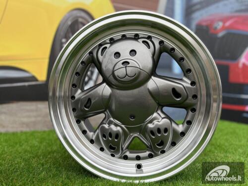 Ratlankis Ronal Teddy Bear style for VW Golf Jetta 15X7J 4X100 ET30 73.1 Grey with Diamond cut lip ( VW Golf/Jetta, BMW E30, JDM cars)