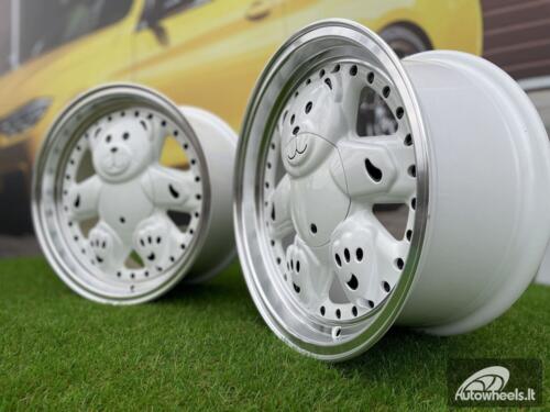 Ratlankis Ronal Teddy Bear style for VW Golf Jetta 15X7J 4X100 ET30 73.1 White with Diamond cut lip ( VW Golf/Jetta, BMW E30, JDM cars)