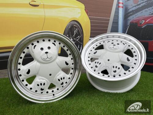 Ratlankis Ronal Teddy Bear style for VW Golf Jetta 15X7J 4X100 ET30 73.1 White with Diamond cut lip ( VW Golf/Jetta, BMW E30, JDM cars)