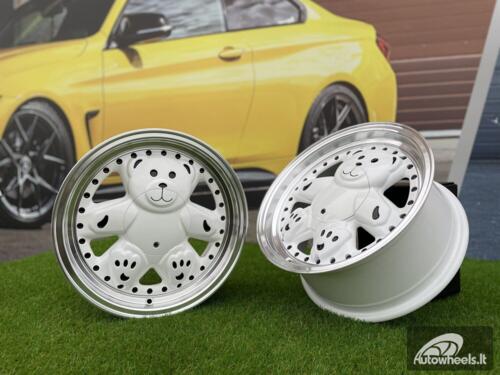 Ratlankis Ronal Teddy Bear style for VW Golf Jetta 15X7J 4X100 ET30 73.1 White with Diamond cut lip ( VW Golf/Jetta, BMW E30, JDM cars)