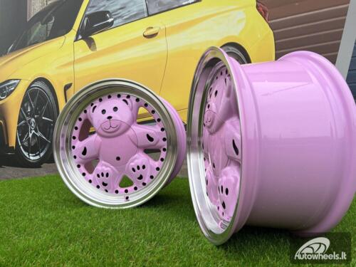 Ratlankis Ronal Teddy Bear style for VW Golf Jetta 15X7J 4X100 ET30 73.1 Pink with Diamond cut lip ( VW Golf/Jetta, BMW E30, JDM cars)