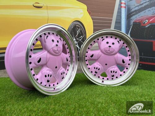 Ratlankis Ronal Teddy Bear style for VW Golf Jetta 15X7J 4X100 ET30 73.1 Pink with Diamond cut lip ( VW Golf/Jetta, BMW E30, JDM cars)