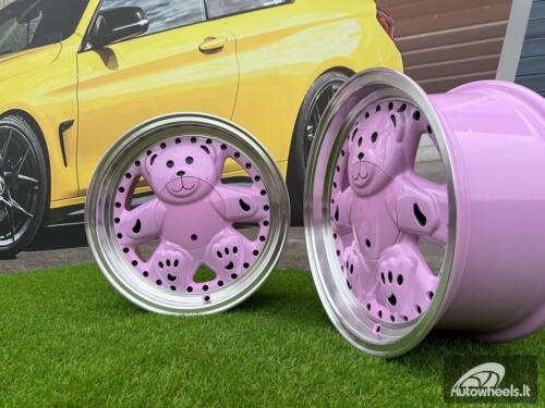 Ratlankis Ronal Teddy Bear style for VW Golf Jetta 15X7J 4X100 ET30 73.1 Pink with Diamond cut lip ( VW Golf/Jetta, BMW E30, JDM cars)