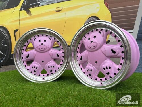 Ratlankis Ronal Teddy Bear style for VW Golf Jetta 15X7J 4X100 ET30 73.1 Pink with Diamond cut lip ( VW Golf/Jetta, BMW E30, JDM cars)