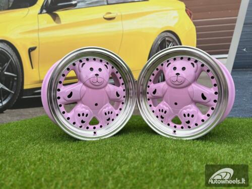 Ratlankis Ronal Teddy Bear style for VW Golf Jetta 15X7J 4X100 ET30 73.1 Pink with Diamond cut lip ( VW Golf/Jetta, BMW E30, JDM cars)