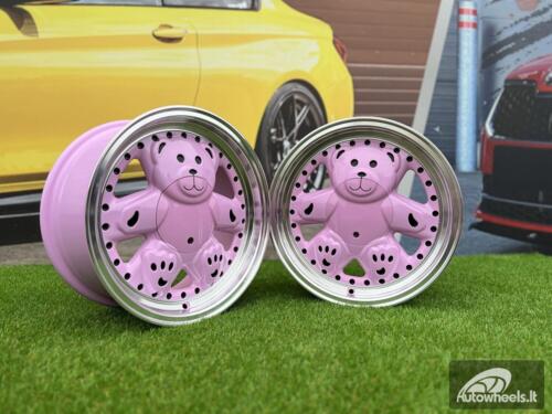 Ratlankis Ronal Teddy Bear style for VW Golf Jetta 15X7J 4X100 ET30 73.1 Pink with Diamond cut lip ( VW Golf/Jetta, BMW E30, JDM cars)