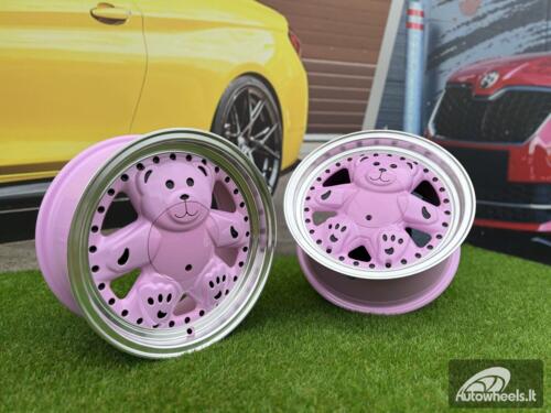 Ratlankis Ronal Teddy Bear style for VW Golf Jetta 15X7J 4X100 ET30 73.1 Pink with Diamond cut lip ( VW Golf/Jetta, BMW E30, JDM cars)