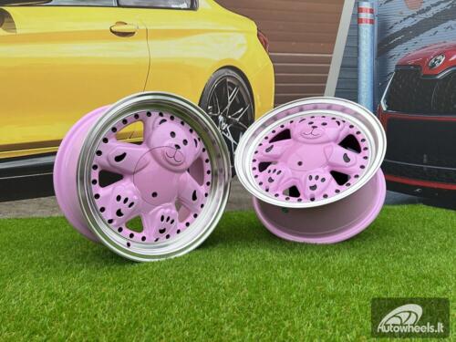 Ratlankis Ronal Teddy Bear style for VW Golf Jetta 15X7J 4X100 ET30 73.1 Pink with Diamond cut lip ( VW Golf/Jetta, BMW E30, JDM cars)