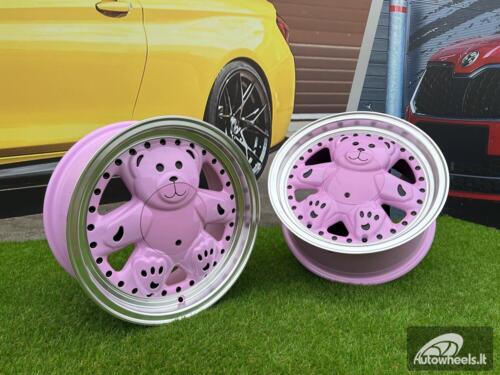 Ratlankis Ronal Teddy Bear style for VW Golf Jetta 15X7J 4X100 ET30 73.1 Pink with Diamond cut lip ( VW Golf/Jetta, BMW E30, JDM cars)