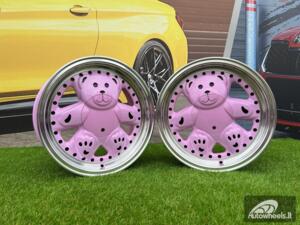 Ratlankis Ronal Teddy Bear style for VW Golf Jetta 15X7J 4X100 ET30 73.1 Pink with Diamond cut lip ( VW Golf/Jetta, BMW E30, JDM cars)