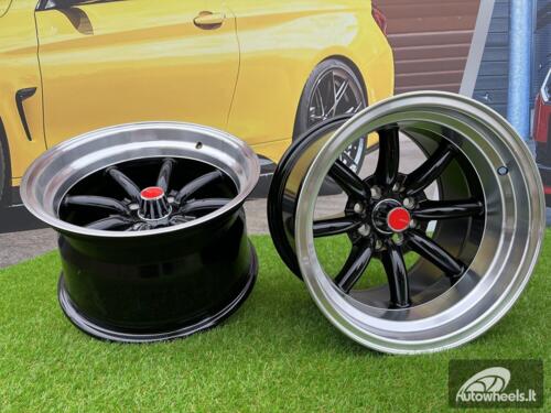 Ratlankis Watanabe Rota style 15X10.5J 4X100/4X114.3 ET -15 73.1 Black with Diamond cut lip ( Mazda MX RX, VW, BMW E30, Honda, JDM cars )