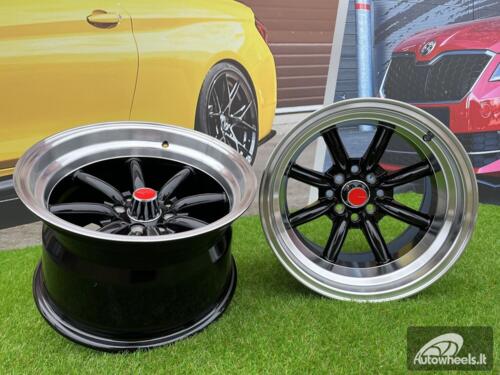 Ratlankis Watanabe Rota style 15X10.5J 4X100/4X114.3 ET -15 73.1 Black with Diamond cut lip ( Mazda MX RX, VW, BMW E30, Honda, JDM cars )