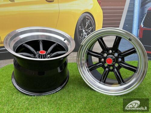 Ratlankis Watanabe Rota style 15X10.5J 4X100/4X114.3 ET -15 73.1 Black with Diamond cut lip ( Mazda MX RX, VW, BMW E30, Honda, JDM cars )