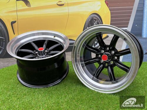 Ratlankis Watanabe Rota style 15X10.5J 4X100/4X114.3 ET -15 73.1 Black with Diamond cut lip ( Mazda MX RX, VW, BMW E30, Honda, JDM cars )