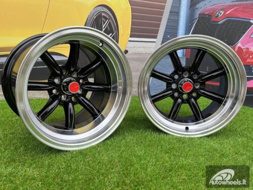 Ratlankis Watanabe Rota style 15X10.5J 4X100/4X114.3 ET -15 73.1 Black with Diamond cut lip ( Mazda MX RX, VW, BMW E30, Honda, JDM cars )