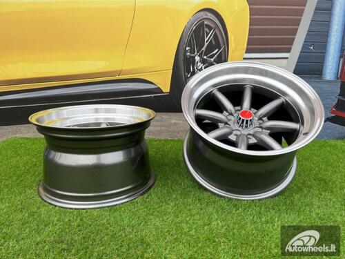 Ratlankis Watanabe Rota style 15X9J 4X100/4X114.3 ET0 73.1 Grey with Diamond cut lip ( Mazda MX RX, VW, BMW E30, Honda, JDM cars )