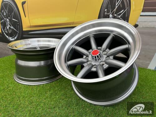 Ratlankis Watanabe Rota style 15X9J 4X100/4X114.3 ET0 73.1 Grey with Diamond cut lip ( Mazda MX RX, VW, BMW E30, Honda, JDM cars )