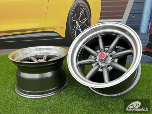 Ratlankis Watanabe Rota style 15X9J 4X100/4X114.3 ET0 73.1 Grey with Diamond cut lip ( Mazda MX RX, VW, BMW E30, Honda, JDM cars )