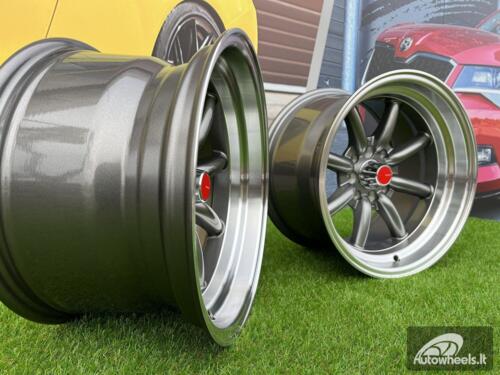 Ratlankis Watanabe Rota style 15X9J 4X100/4X114.3 ET0 73.1 Grey with Diamond cut lip ( Mazda MX RX, VW, BMW E30, Honda, JDM cars )