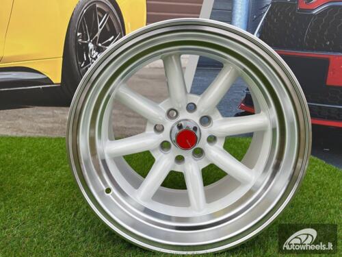 Ratlankis Watanabe Rota style 15X9J 4X100/4X114.3 ET0 73.1 White with Diamond cut lip ( Mazda MX RX, VW, BMW E30, Honda, JDM cars )