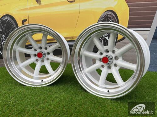 Ratlankis Watanabe Rota style 15X9J 4X100/4X114.3 ET0 73.1 White with Diamond cut lip ( Mazda MX RX, VW, BMW E30, Honda, JDM cars )